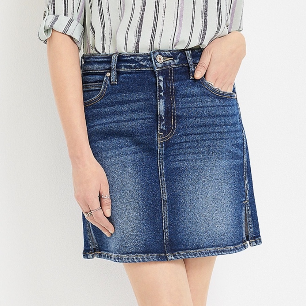 KanCan High Rise Short Denim Jean Skirt Sz 33